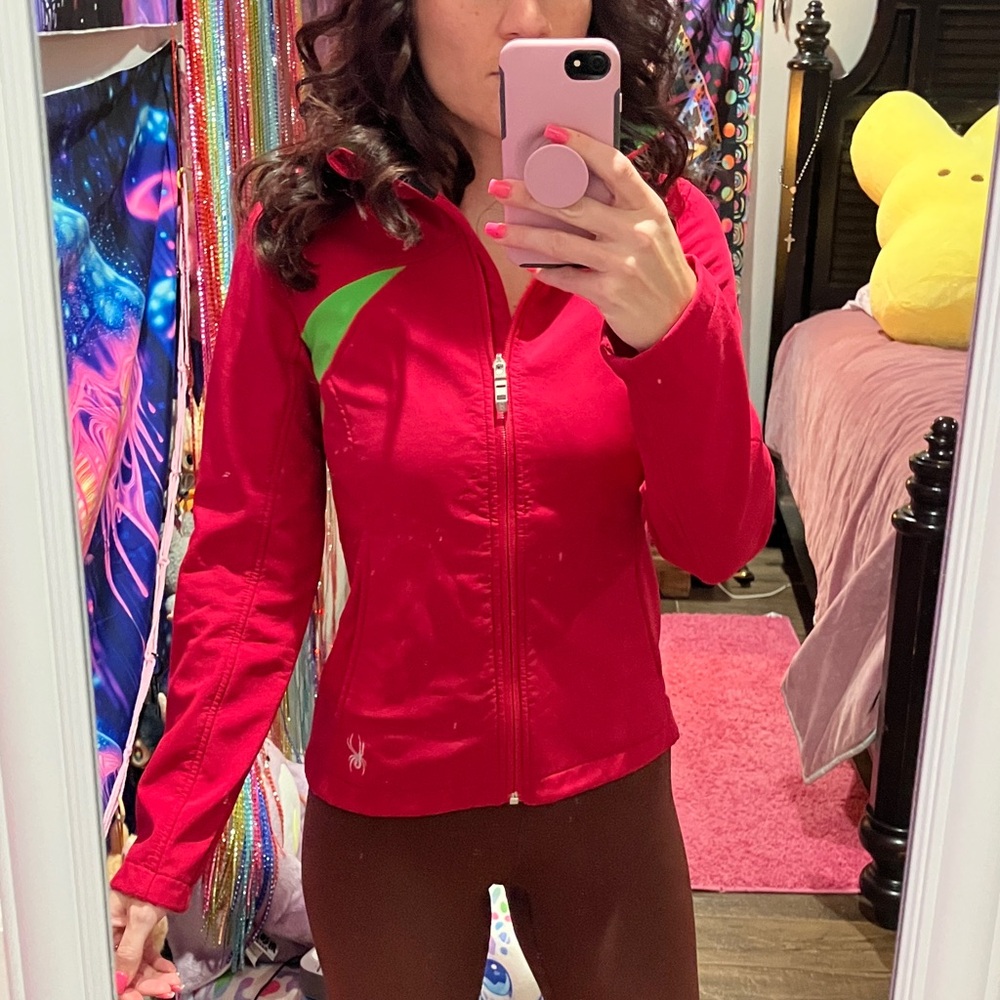 Spyder Red Zip-Up Utility Jacket